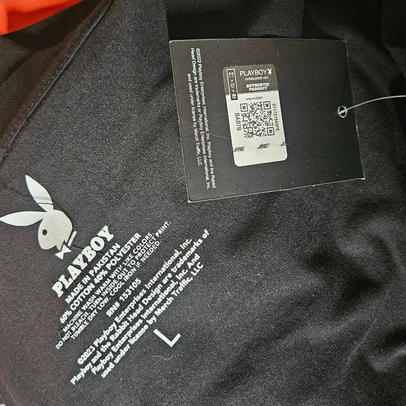 Black Sleeveless Playboy Shirt Size Large New with Tag - Picture 3 of 3